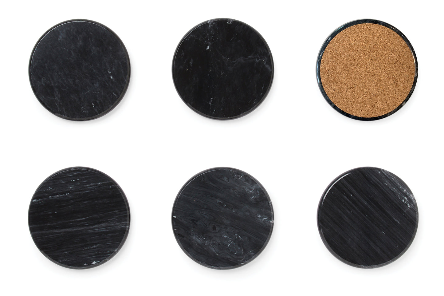 Fox Run Black Marble Coaster S/6 - (8 Sets)