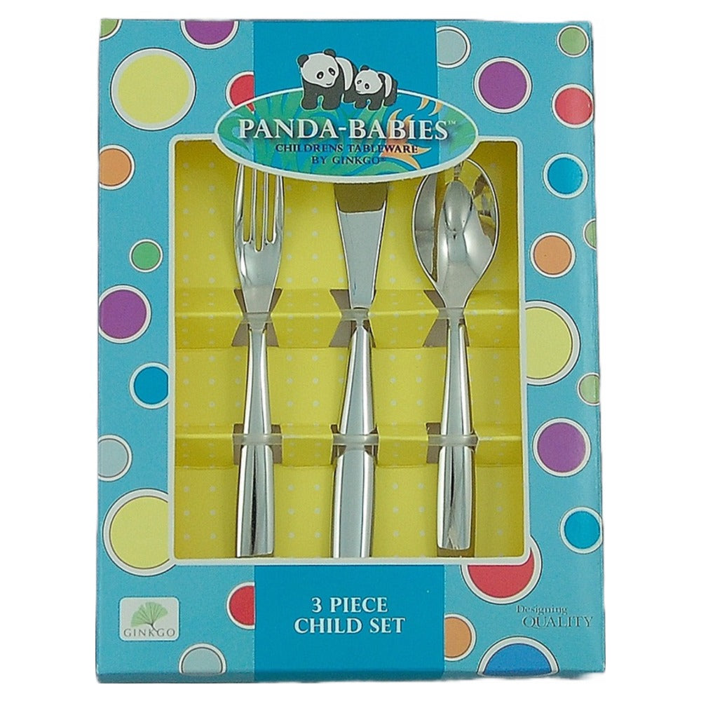 Ginkgo International Charlie Collection Panda Baby 3Piece Child Set Kitchen Oasis