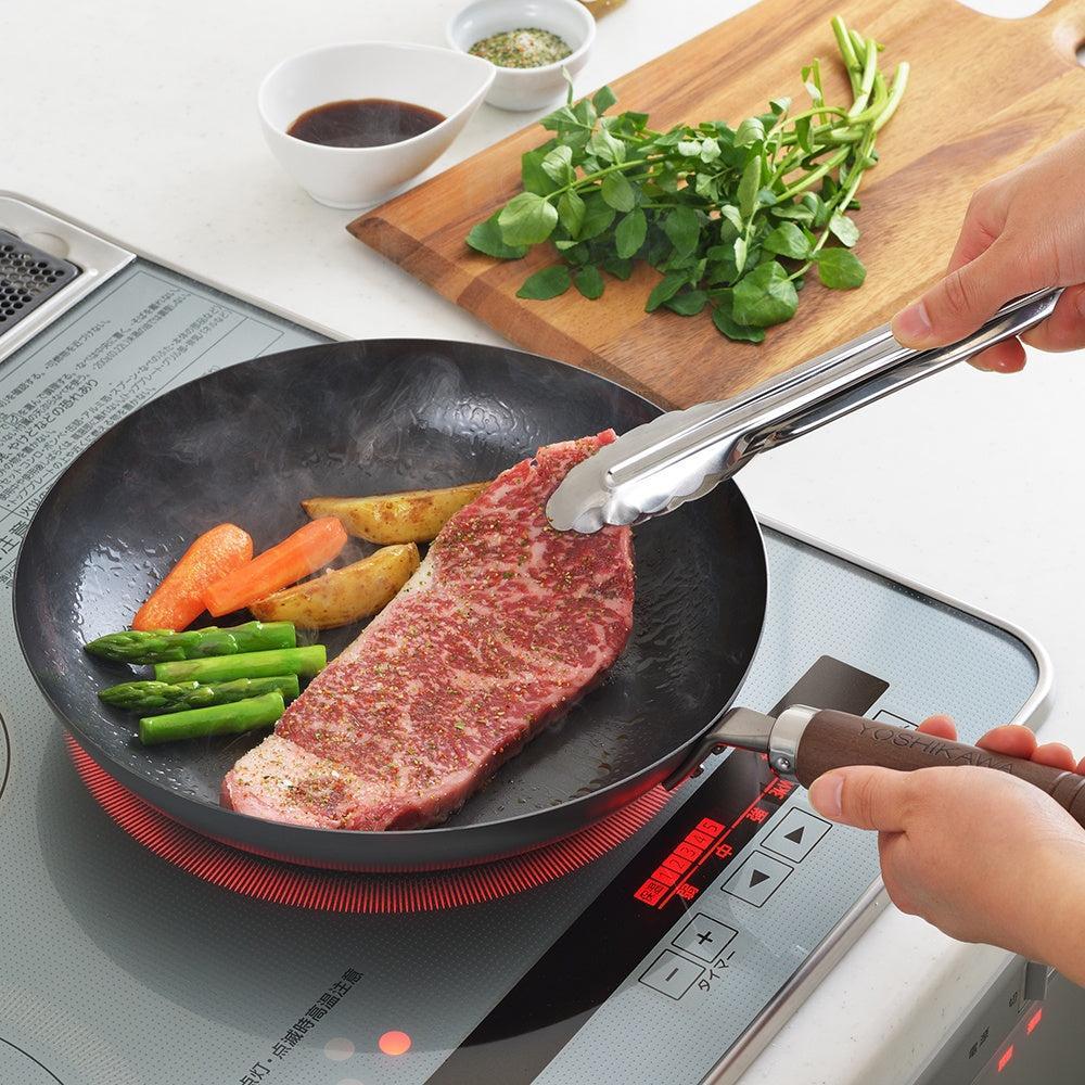 Ginkgo International Yoshikawa 11" Classic Black Carbon Steel Fry Pan