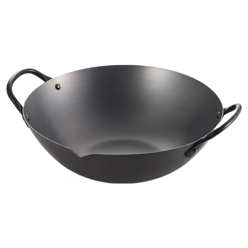Ginkgo International Yoshikawa 13" Classic Black Carbon Steel Canton Wok
