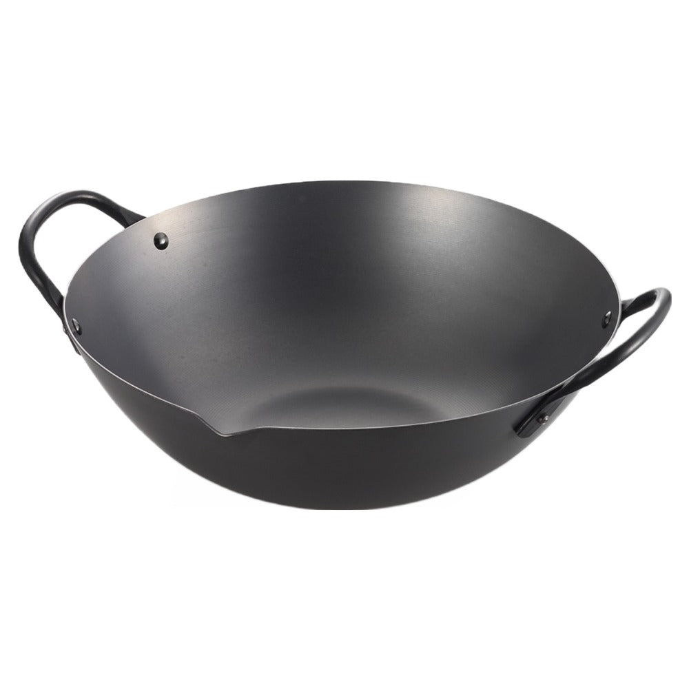Ginkgo International Yoshikawa 14" Classic Black Carbon Steel Canton Wok