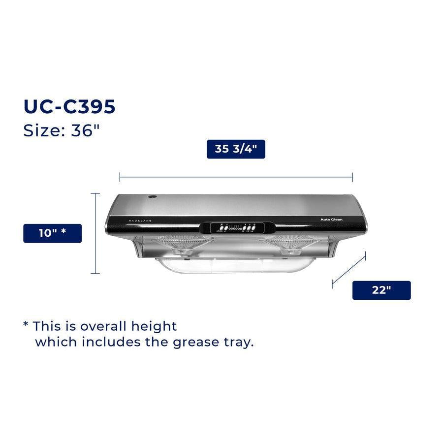 Hauslane Chef Series 36" Under Cabinet Stainless Steel Hardwired Range Hood With Auto Water Cleaning System Function