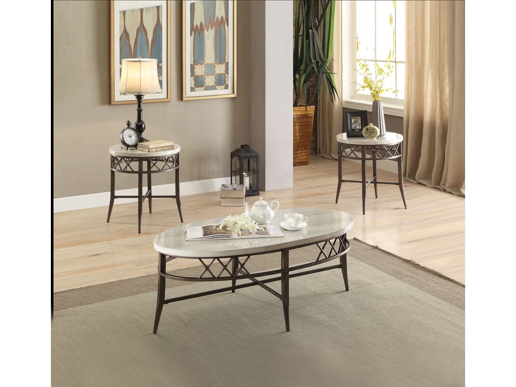 HomeRoots 1" x 1" x 48" 3-Piece Pack Coffee And End Table Set
