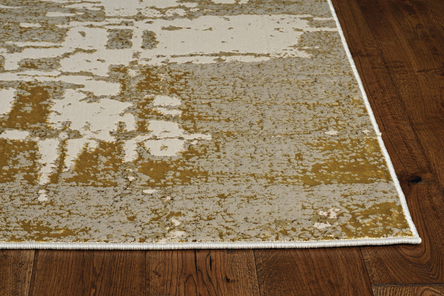 HomeRoots 10' x 13' Ivory Gold Machine Woven Abstract Indoor Area Rug