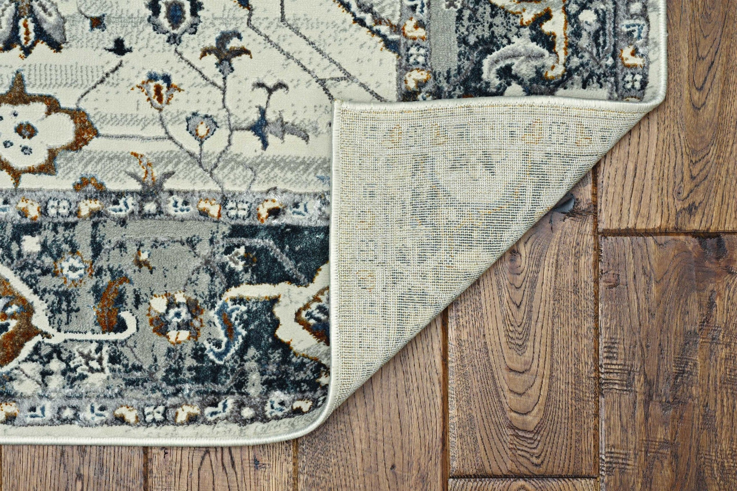 HomeRoots 10' x 13' Ivory Grey Machine Woven Traditional Indoor Area Rug