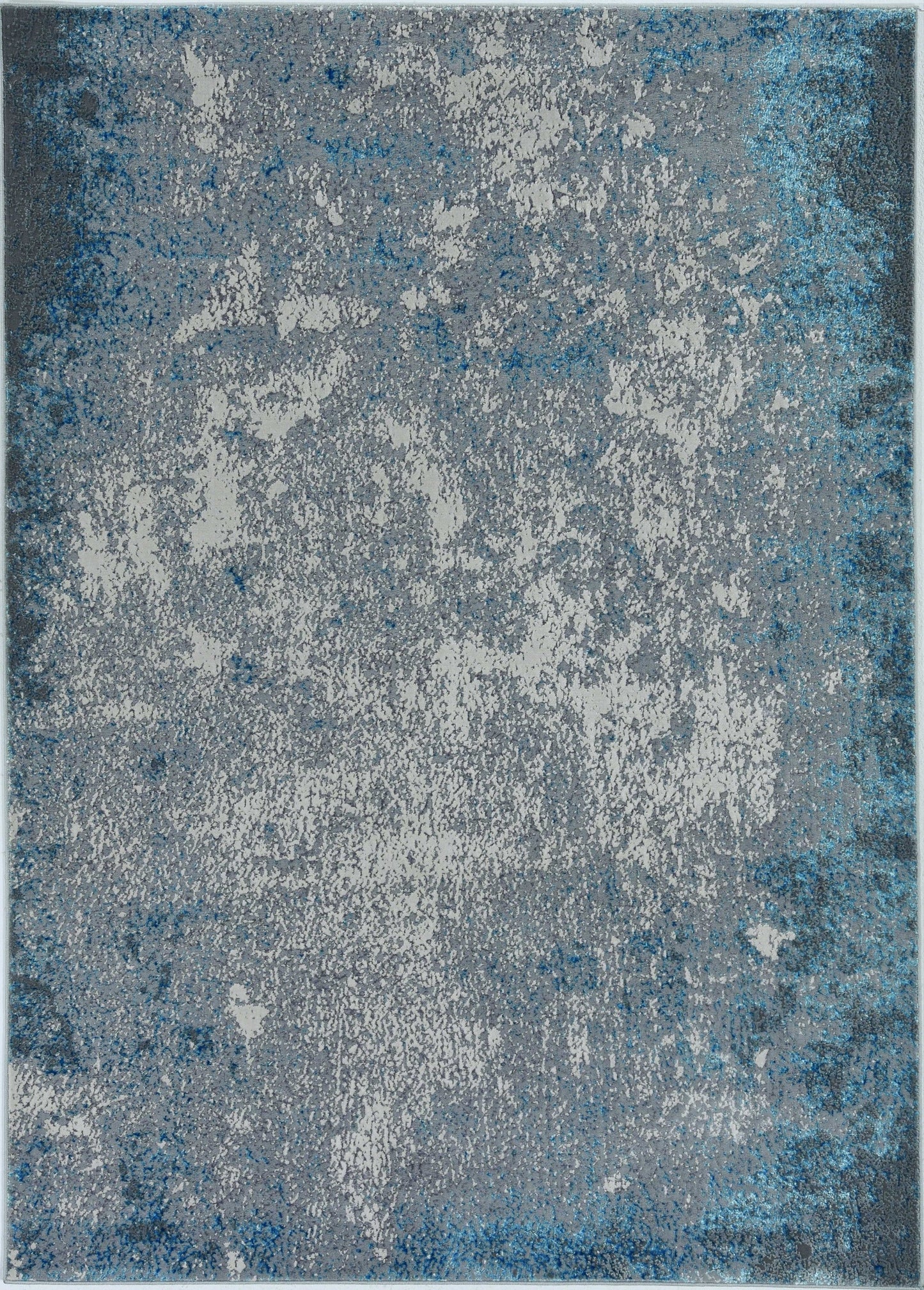 HomeRoots 10' x 13' Silver Blue Machine Woven Abstract Smudge Indoor Area Rug