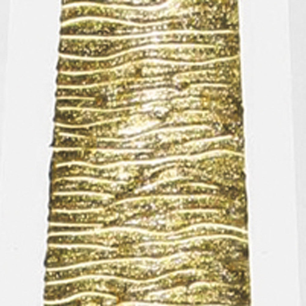 HomeRoots 10.5 Mouth Blown Hand Decorated Standard Gold Vase