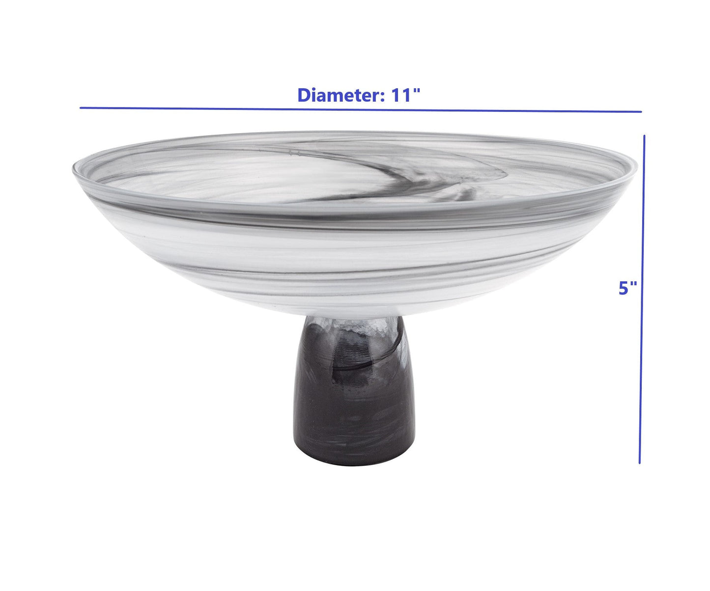 HomeRoots 11-Mouth Blown Polish Glass Footed Centerpiece Bowl