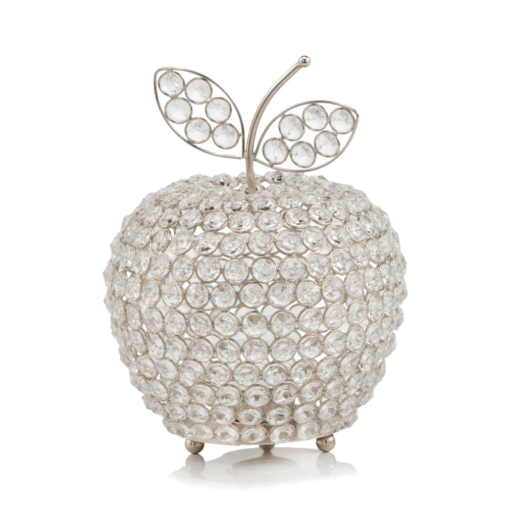 HomeRoots 11' Silver Apple Faux Crystal Sculpture