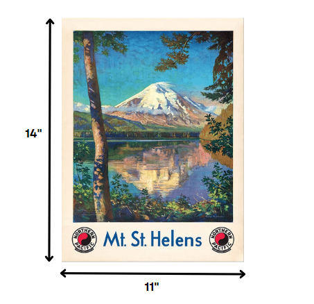HomeRoots 11" x 14" Mt. St. Helens c1920s Vintage Travel Poster Wall Art