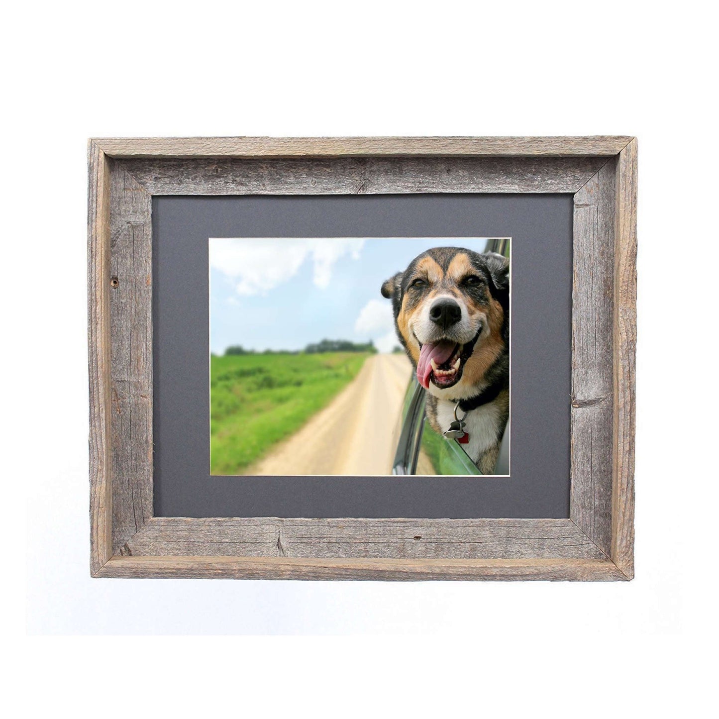 HomeRoots 11" x 14" Rustic Cinder Picture Frame with Plexiglass Holder