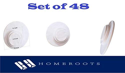 HomeRoots 12-10", 24-6", 12-4.5" Soft White, Dish Separator Pads, Felt Plate Dividers Set of 48