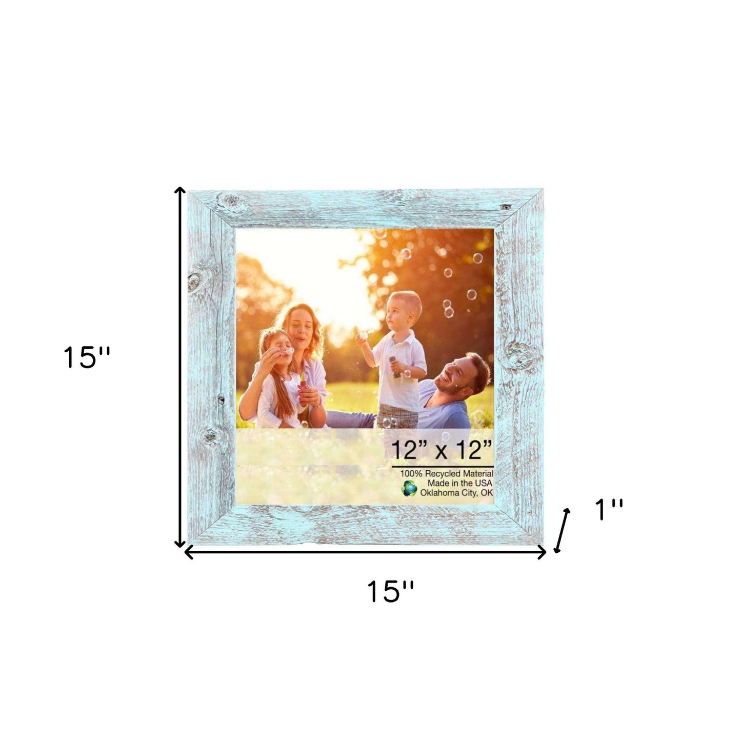HomeRoots 12" x 12" Rustic Blue Picture Frame