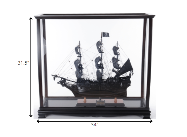 HomeRoots 13" x 34" x 31.5" MediumDisplay Case for Tall Ship