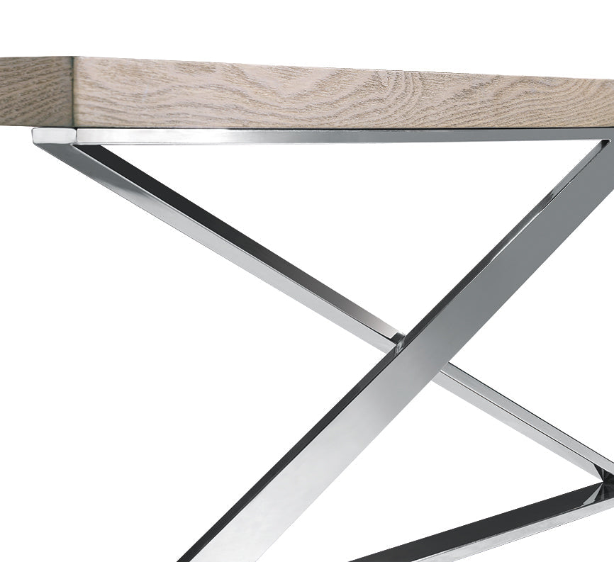 HomeRoots 15" Veneer and Steel Coffee Table in Antique Ash Finish