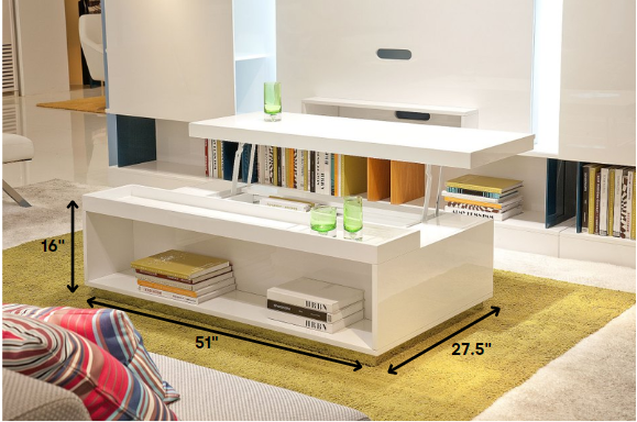 HomeRoots 16" Coffee Table in White Finish