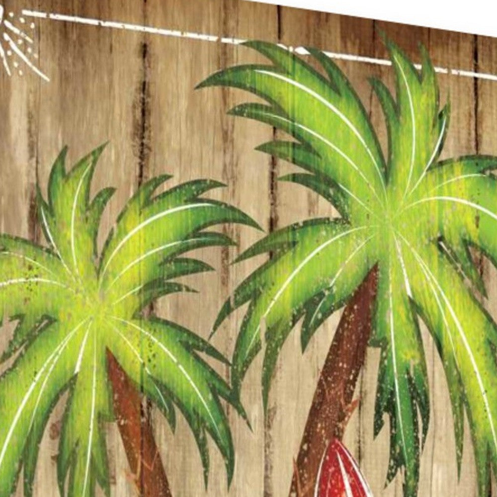 HomeRoots 17" Faux Wooden Beach Signboard Giclee Wrap Canvas Wall Art