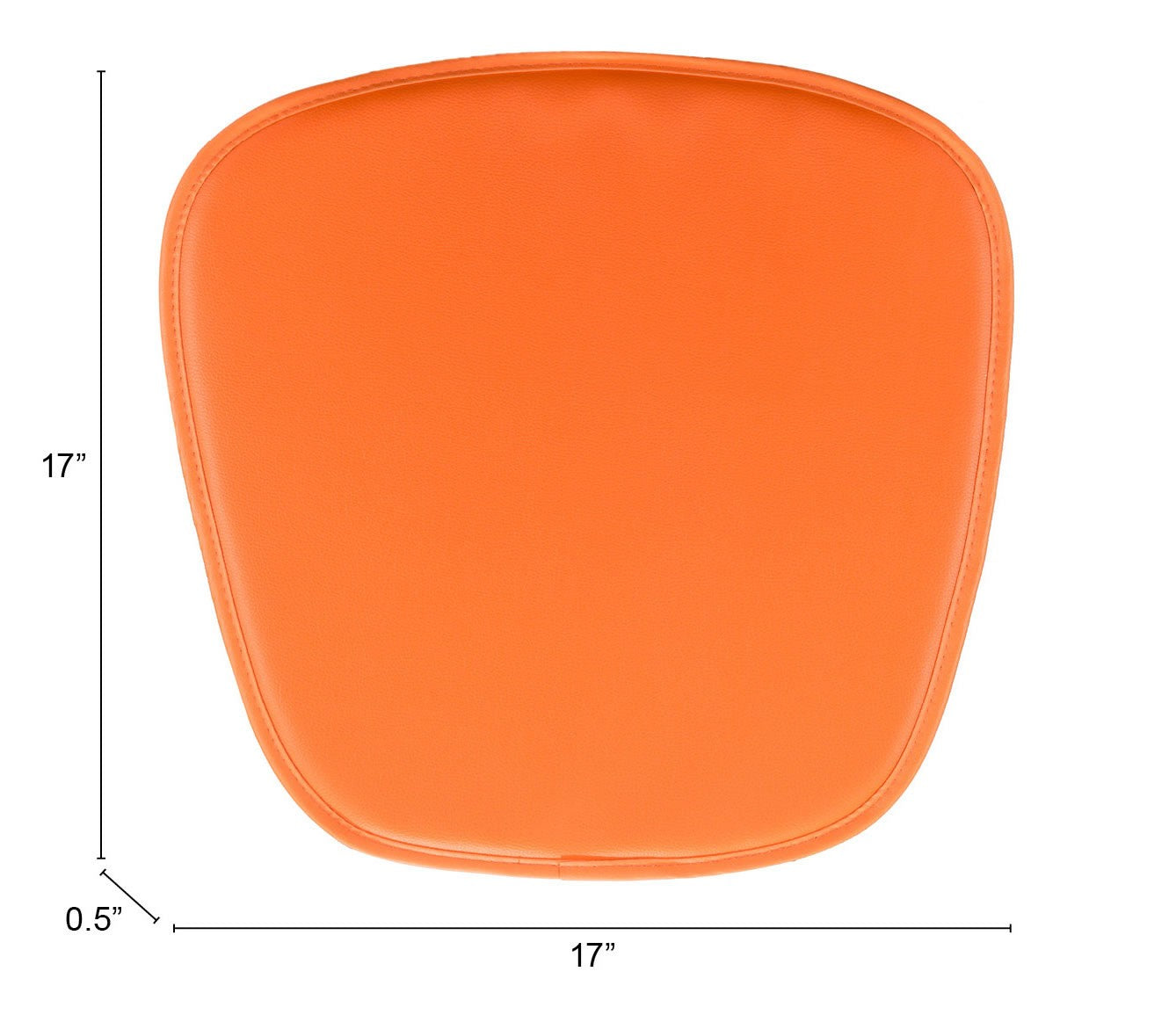 HomeRoots 17" x 17" Synthetic Solid Color Dining Chair Cushion Seat Cushion in Orange Finish