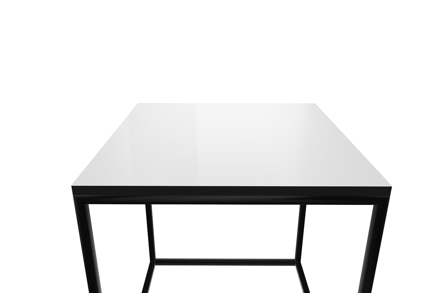 HomeRoots 18" Acrylic Contempo Square Coffee Table With Black and White Finish