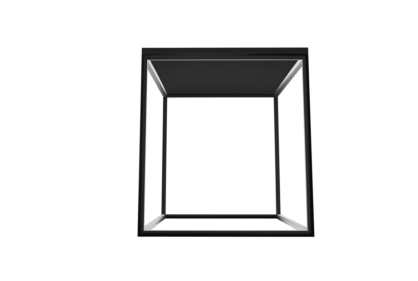 HomeRoots 18" Acrylic Contempo Square Coffee Table With Black and White Finish