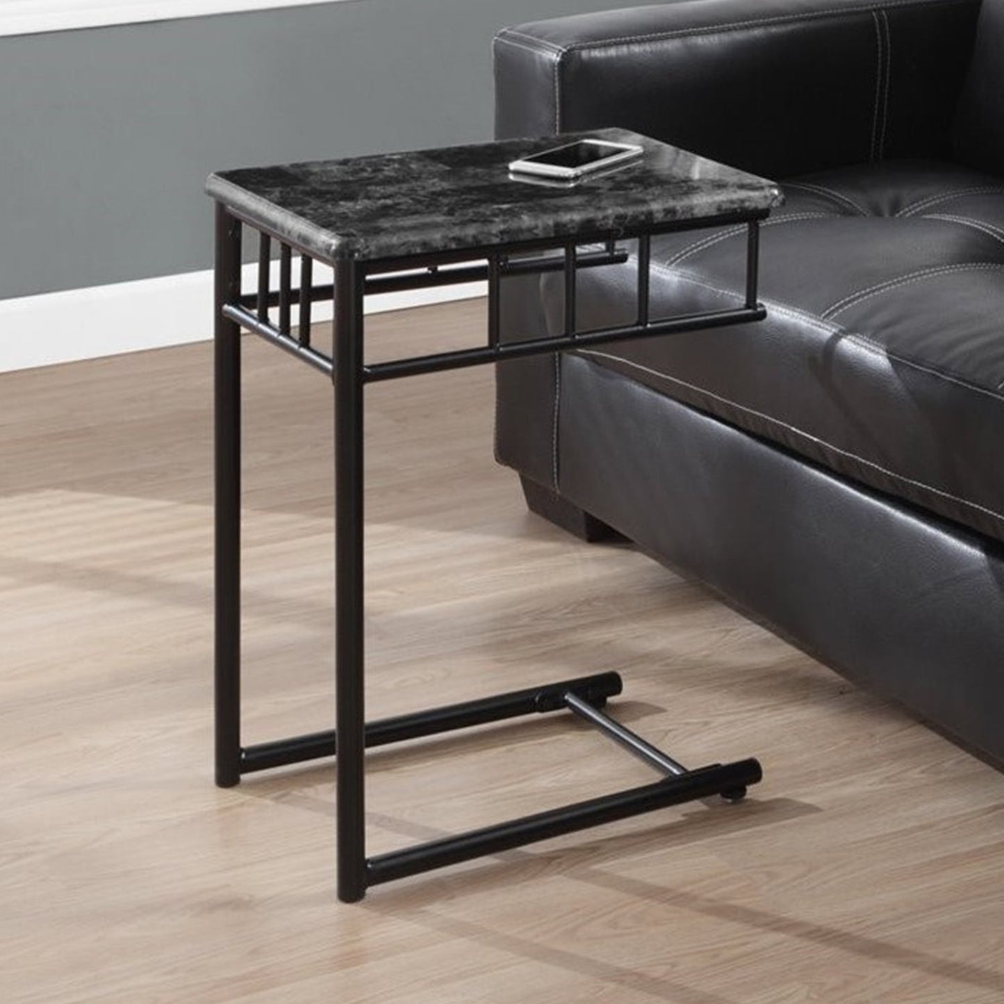 HomeRoots 18" x 12" x 24" MDF Metal Accent Table in Grey Finish