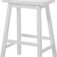 HomeRoots 18" x 16" x 29" White Rubber Wood Bar Stool In Set Of Two
