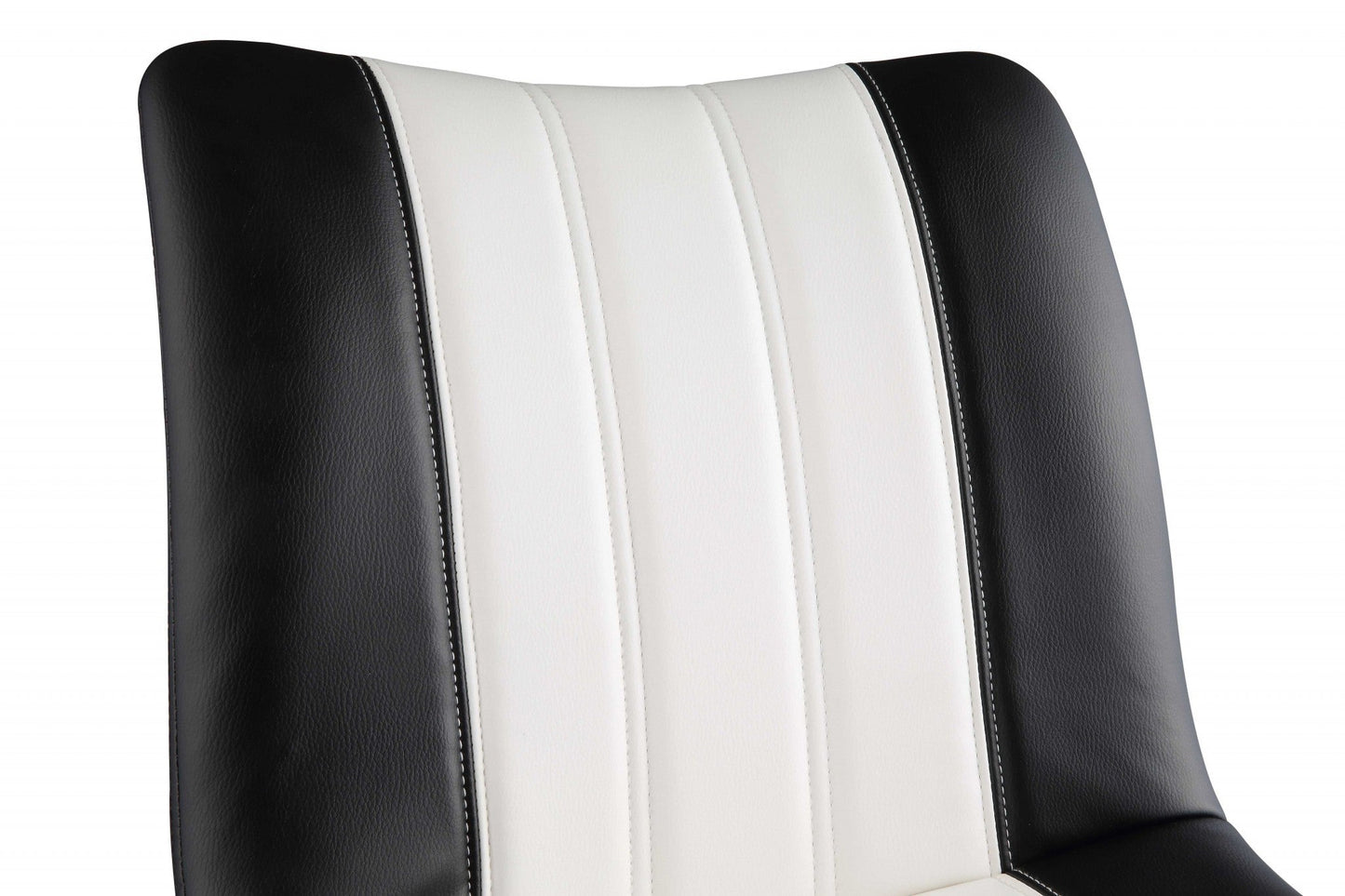 HomeRoots 18" x 23" x 33" Leatherette Accent Chair With Black and White Finish