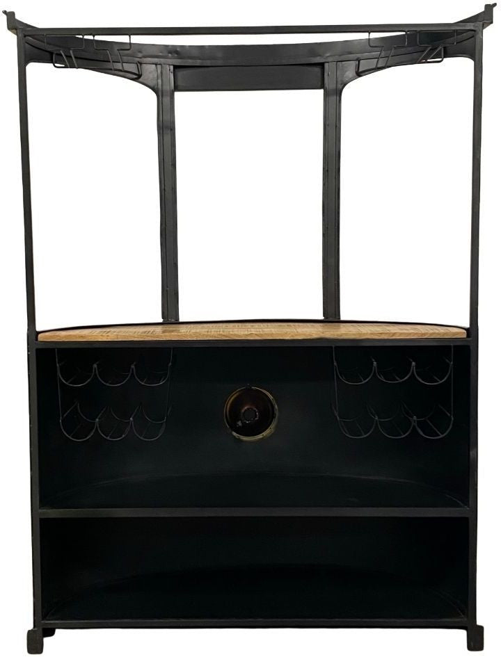 HomeRoots 18" x 70.5" x 49.5" London Tram Bar With Yellow And Orange Finish