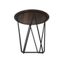HomeRoots 19" Mod Geo Brown and Black Wood and Iron End or Side Table