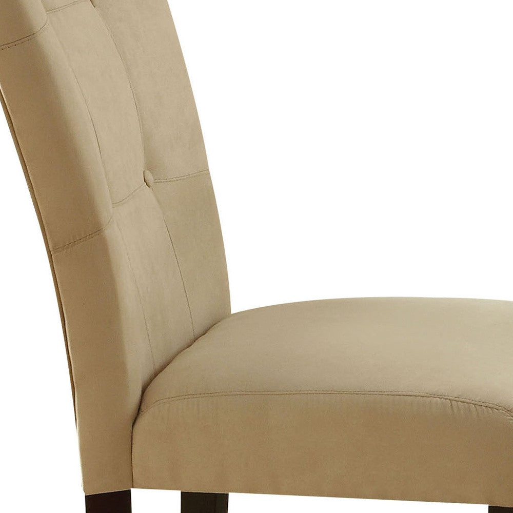HomeRoots 19' x 25' x 41' 2-Piece Beige Microfiber And Walnut Side Chair