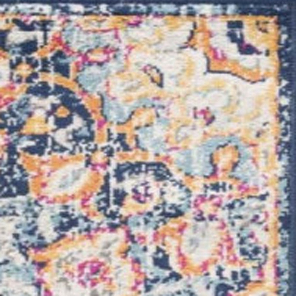 HomeRoots 2' x 10' Cream Decorative Medallion Runner Rug
