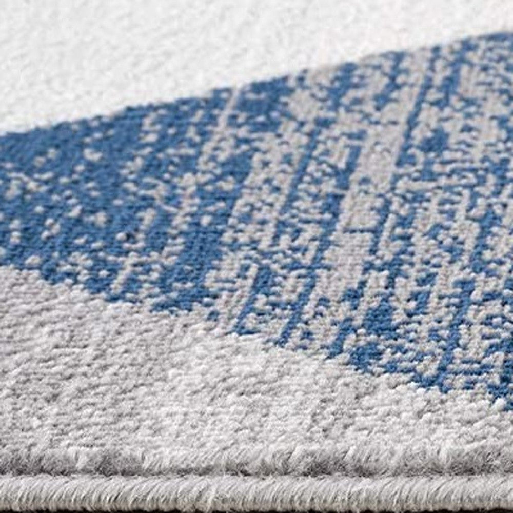 HomeRoots 2' x 10' Navy Blue Geometric Diamond Runner Rug