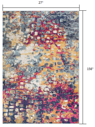 HomeRoots 2' x 13' Multicolored Abstract Painting Runner Rug