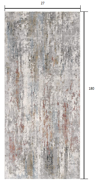 HomeRoots 2' x 15' Gray Abstract Pattern Runner Rug