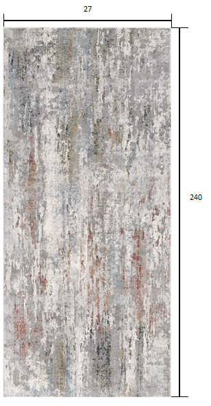 HomeRoots 2' x 20' Gray Abstract Pattern Runner Rug