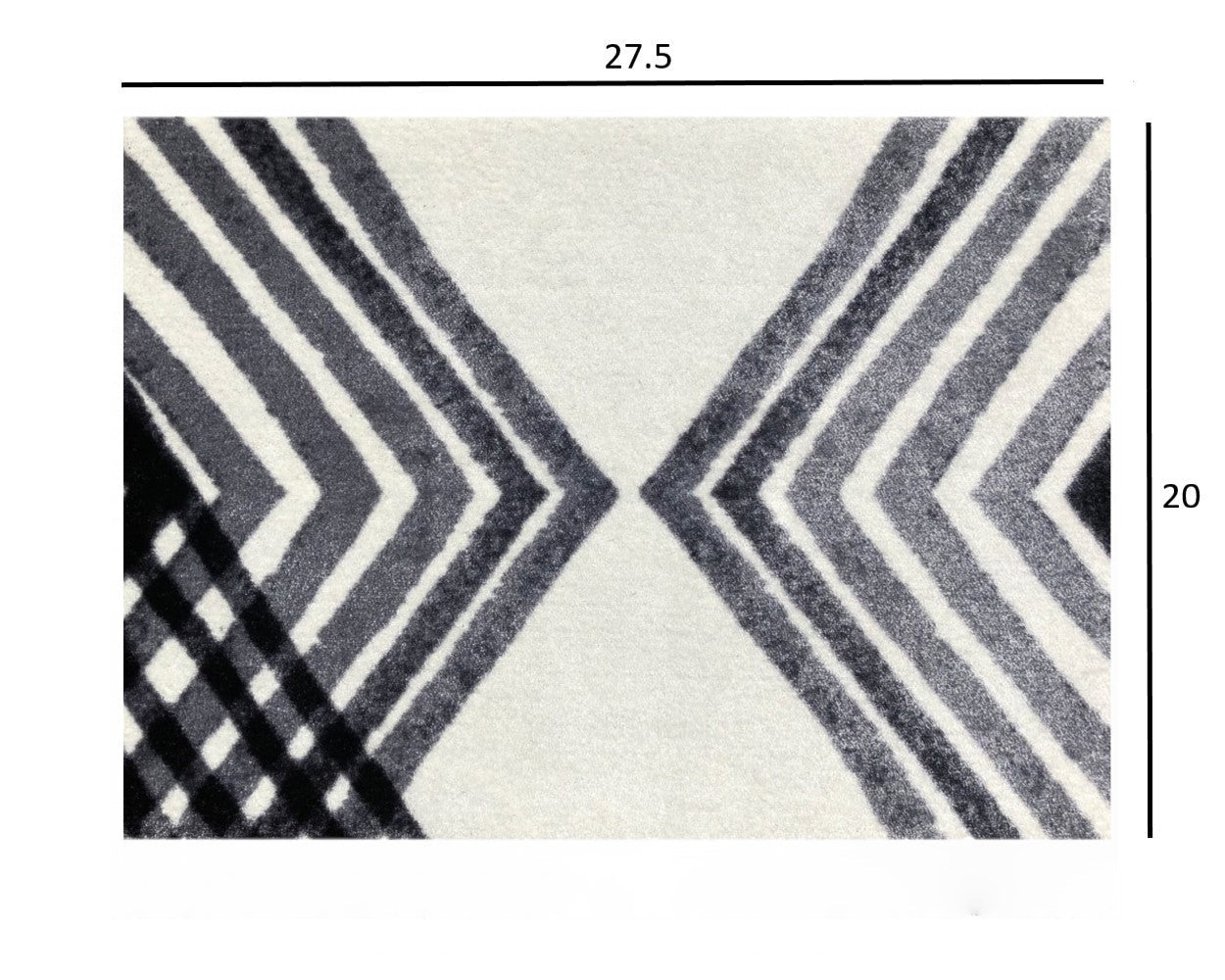 HomeRoots 2' x 3' Black and Gray Abstract Arrow Washable Floor Mat