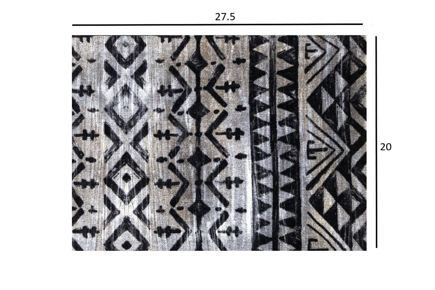 HomeRoots 2' x 3' Black and Gray Aztec Washable Floor Mat