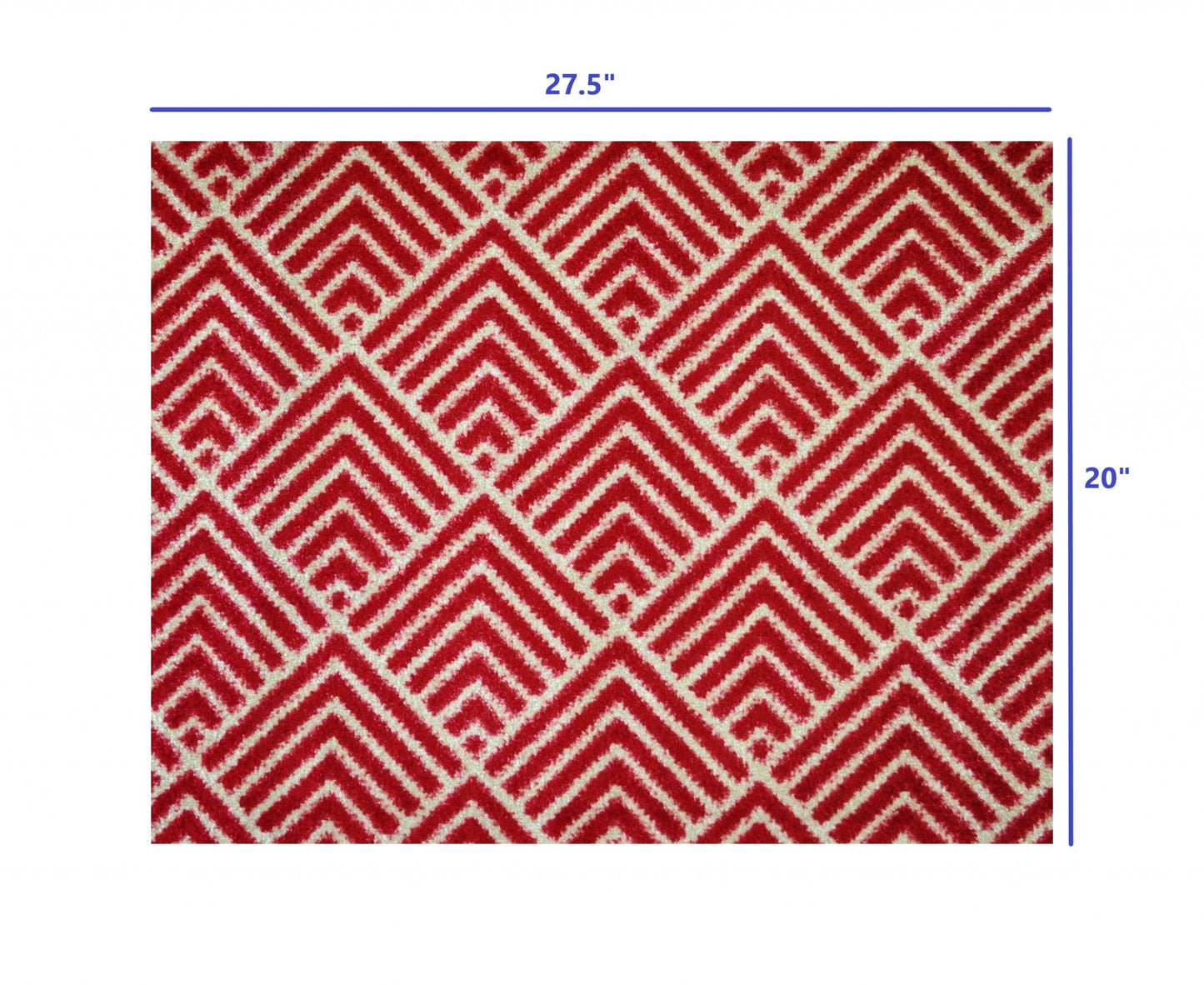 HomeRoots 2' x 3' Deep Red and Tan Arrow Geo Washable Floor Mat