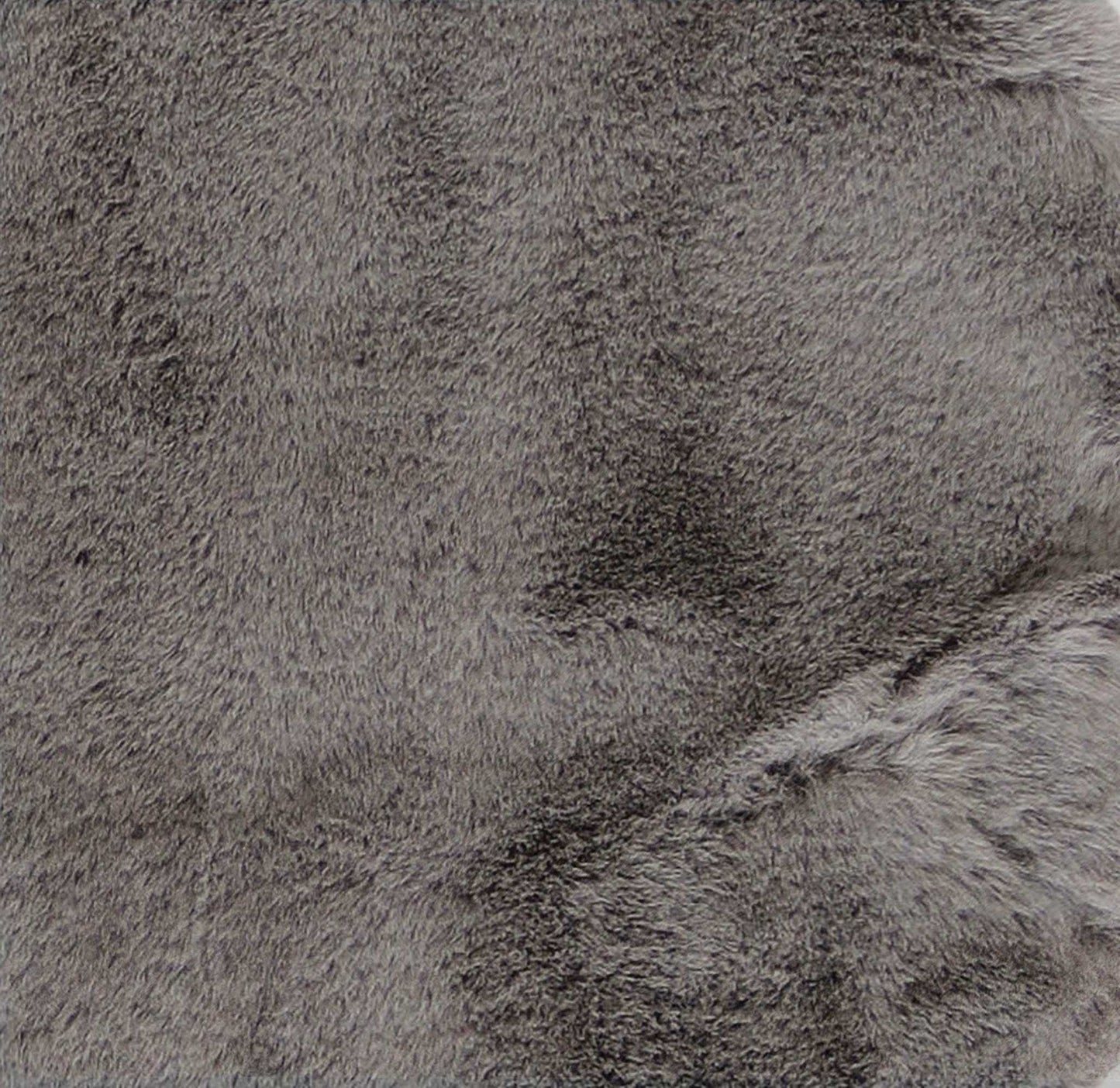 HomeRoots 2' x 3' Gray Faux Rabbit Fur Area Rug