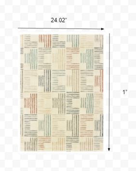 HomeRoots 2' x 3' Ivory Multi Neutral Tone Scratch Indoor Accent Rug