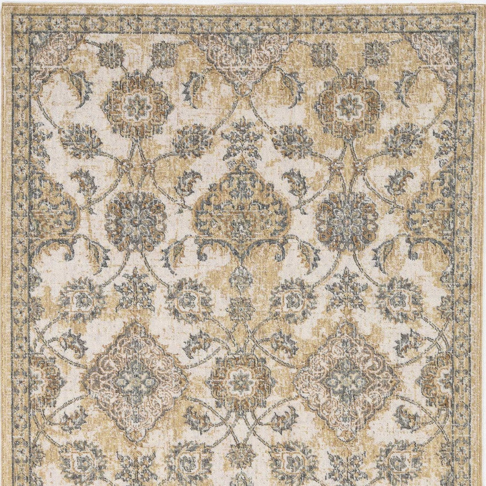 HomeRoots 2' x 3' Ivory Sand Vintage Wool Accent Rug