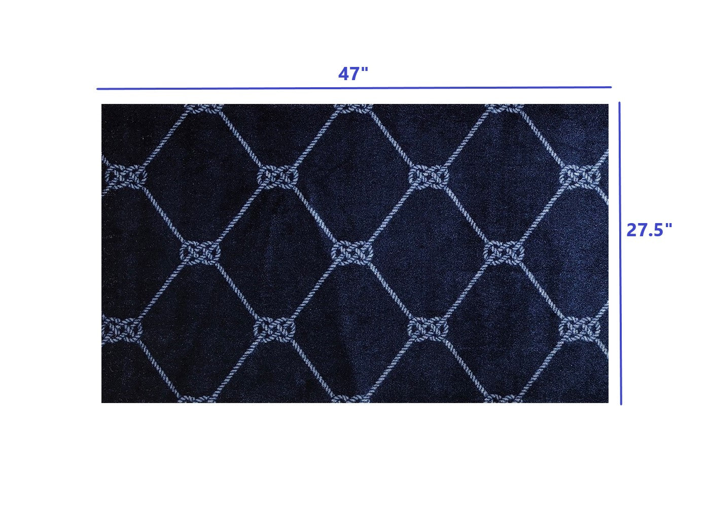 HomeRoots 2' x 3' Navy Nautical Knots Washable Floor Mat