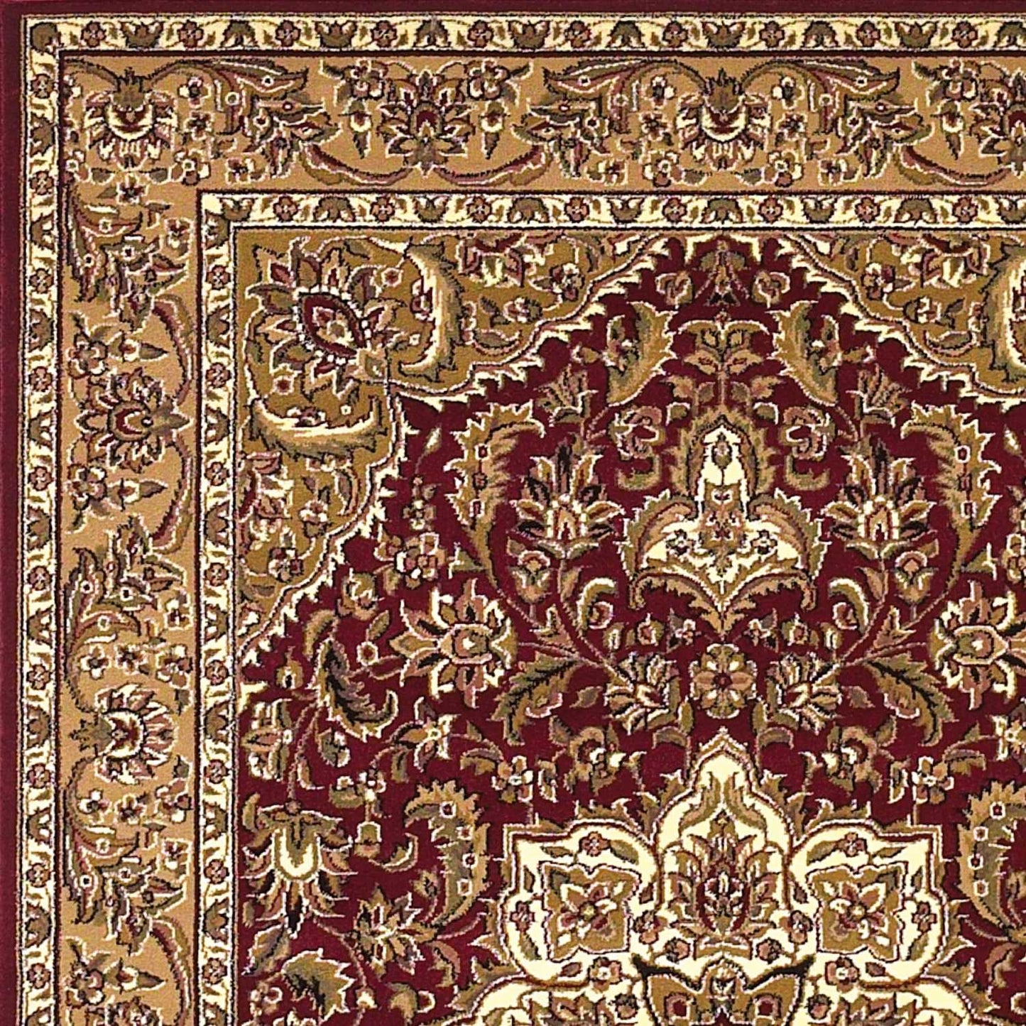 HomeRoots 2' x 3' Polypropylene Red or Beige Accent Rug