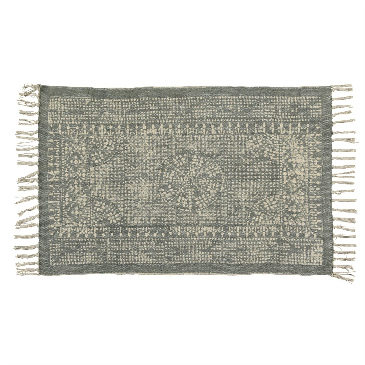 HomeRoots 2' x 3' Sky Gray Distressed Medallion Scatter Rug