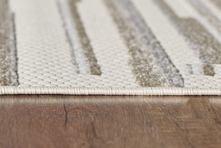 HomeRoots 2’ x 4’ Abstract Striped Indoor Outdoor Area Rug in Gray Finish