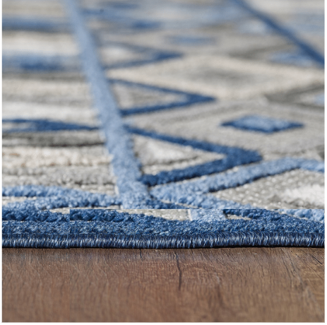 HomeRoots 2' x 4' Gray Blue Aztec Pattern Indoor Outdoor Area Rug
