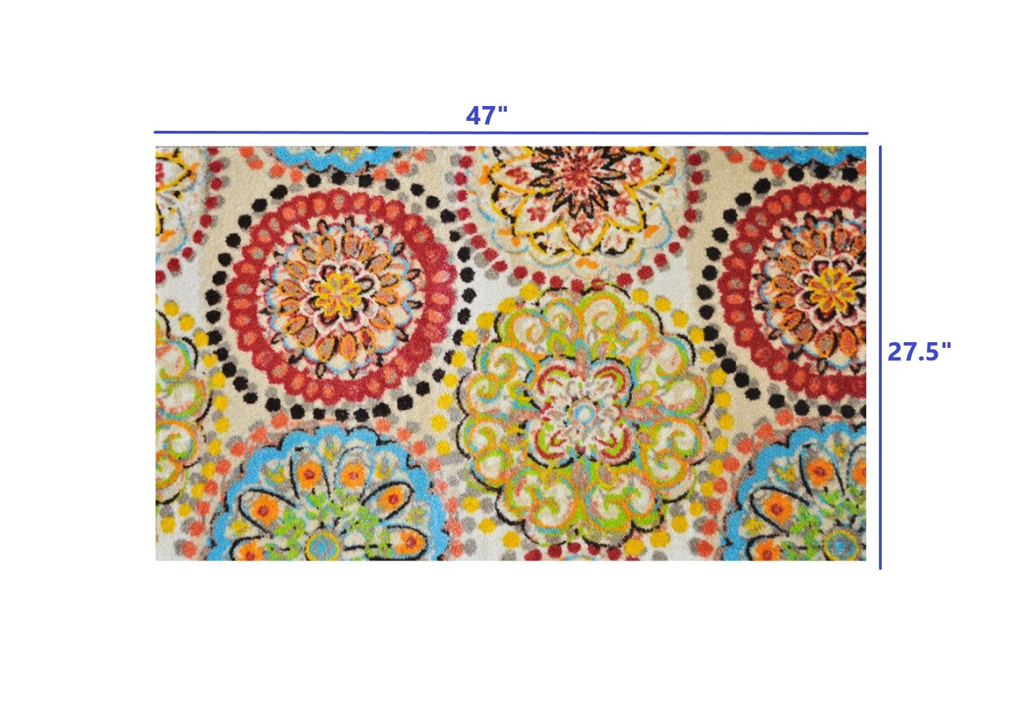 HomeRoots 2' x 4' Mediterranean Brights Washable Floor Mat