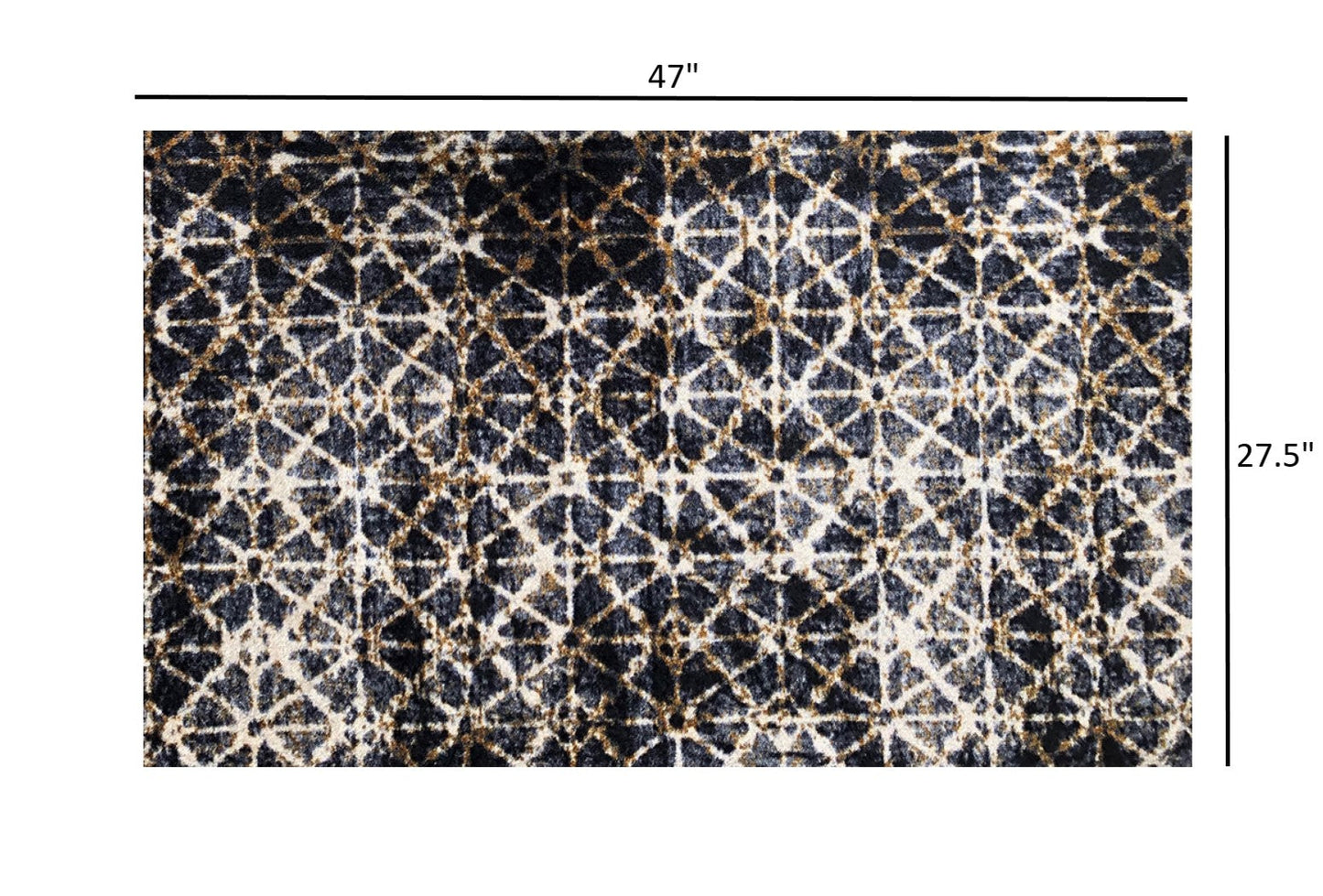 HomeRoots 2' x 4' Modern Ombre Geo Washable Floor Mat