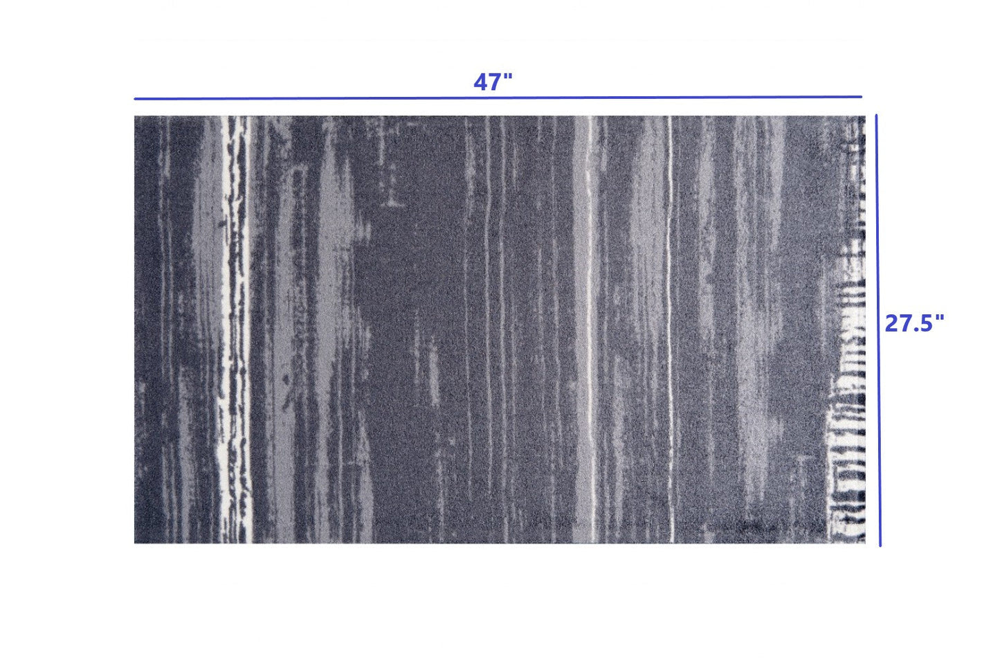 HomeRoots 2' x 4' Shades of Gray Brushstokes Washable Floor Mat