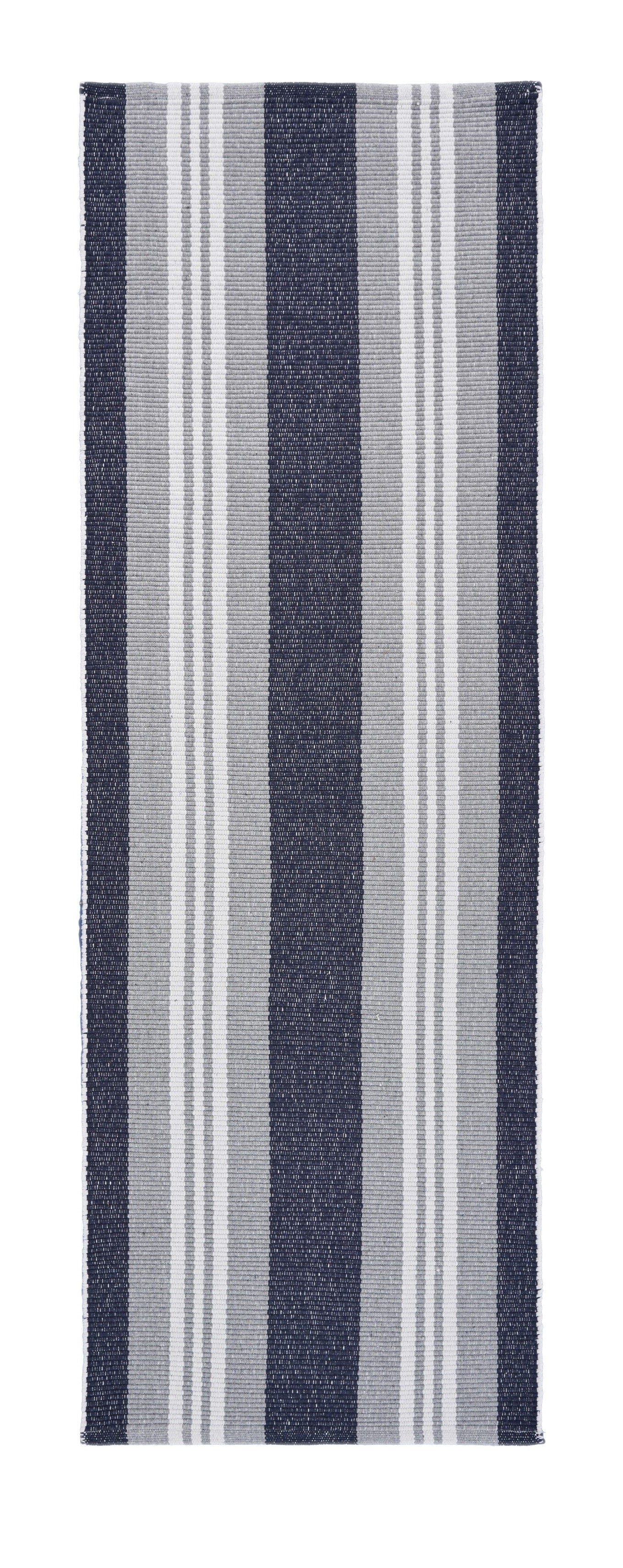 HomeRoots 2' x 6' Navy and Ivory Striped Runner Rug